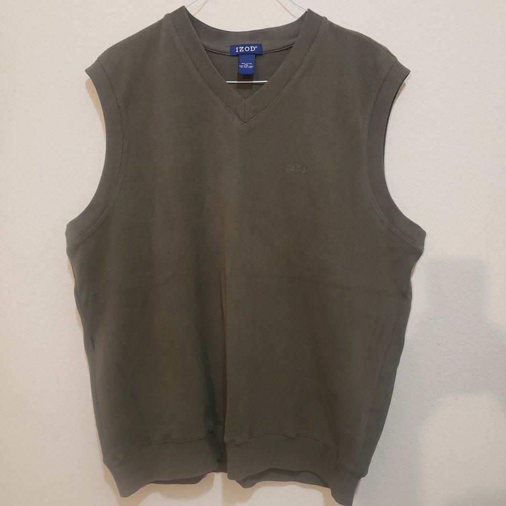 Izod Sweater Vest Olive Green XL